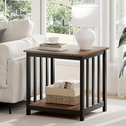Large End Tables Living Room with 2-Tier Storage Shelf