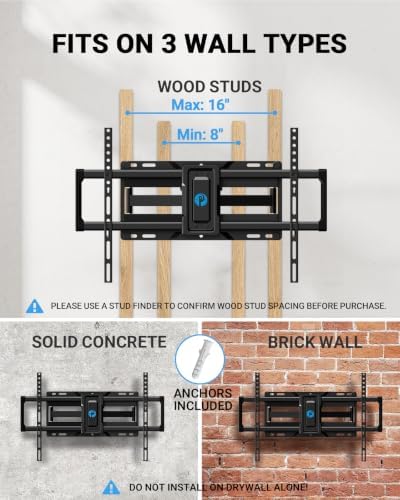 Pipishell Full Motion TV Wall Mount for 42-85 inch TVs up to 110lbs