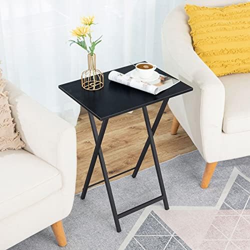 HOOBRO Folding TV Tray Table, Stable Snack Table for Small Space
