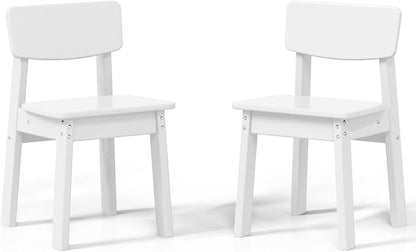 Costaelm Outdoor Kids Dining Chair Set of 2,Step Stool Toddler Chair, White