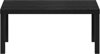 Furinno Classic Coffee Table, Modern Rectangle Coffee Table with 1.8 Inch Thick Tabletop, Side Table for Living Room, Home Office, Classic Black