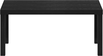 Furinno CLASSIC Coffee Table, Modern Rectangle Printer Stand, Black | 1.8" Triple Thick Tabletop, Toolless Assembly, Side Table, for Living Room, Home Office