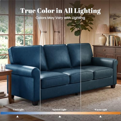 Kingfun Faux Leather Sofa Set,Loveseat and 3-Seater,RoyalBlue