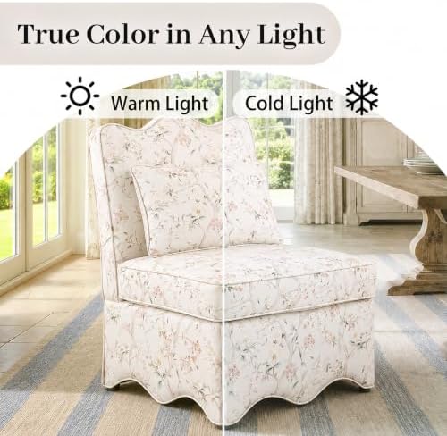 Floral Accent Chair, French-Inspired Armless Lounge Chair