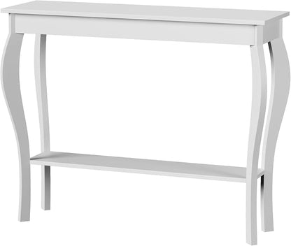 ChooChoo Narrow Console Table, Chic Accent Sofa Table, Entryway Table, White