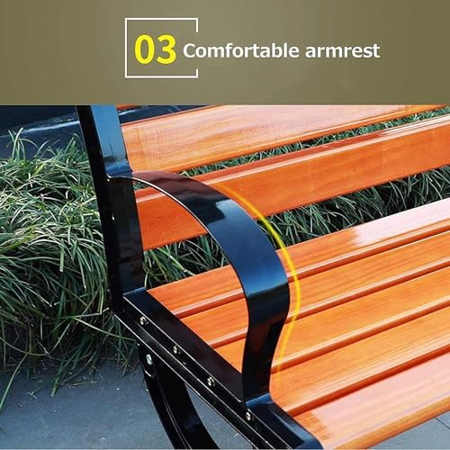 Garden Bench Outdoor Patio Park Bench Front Porch Furniture Terrace Bench Leisure Backrest Chair(150CM)