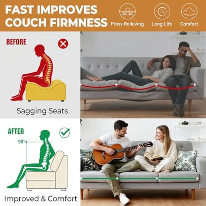 Heavy Duty Couch Cushion Support Board for Sagging Sofa, 24''x48''Wide Loveseat, Thick Reinforced Wood Boards Add Strong Seat Supports, Under Couch Insert with Anti-Slip Dots, Grey