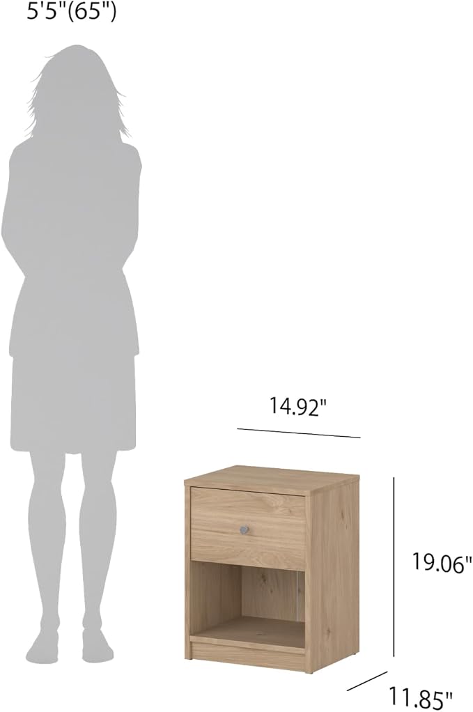 Tvilum Portland Jackson Hickory 3-Piece Bedroom Set - 6 Drawer Double Dresser and Nightstand Set of 2