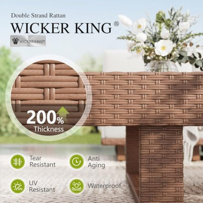 Sophia & William HDPE Patio Furniture Set with 41" Fire Pit, L-Shaped