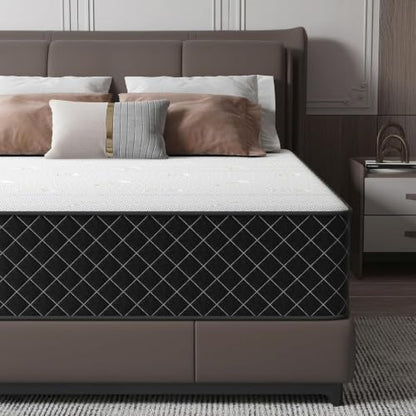 Full Mattress, 10 Inch Full Size Mattress in a Box, Medium Firm 7-Zone Memory Foam & Pocket Spring, Hybrid Mattresses for Pressure Relief & Motion Isolation, CertiPUR-US Certified, 75" x 54"
