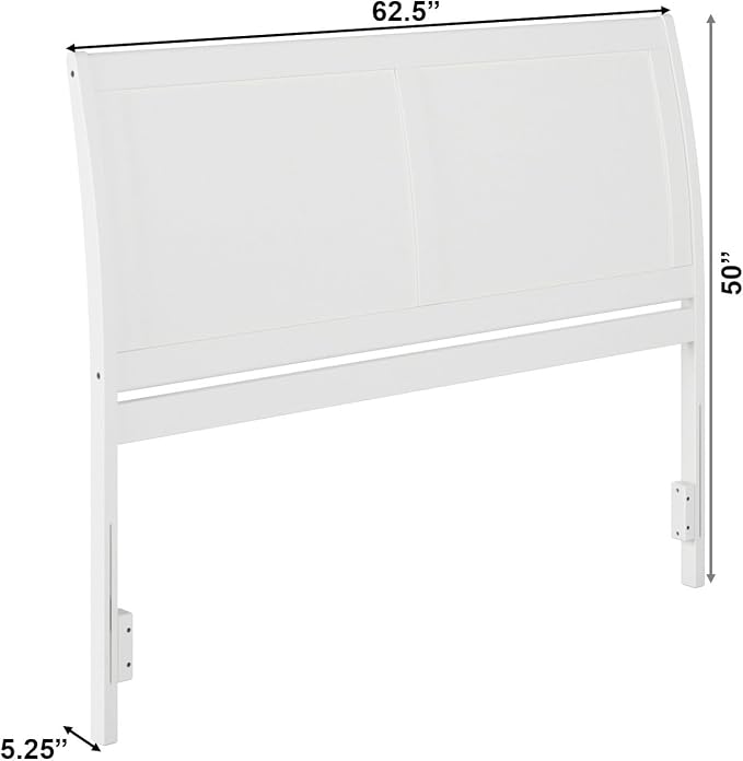 AFI, Portland Queen Sleigh Solid Wood Panel Headboard, White