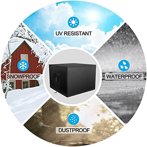 Fire Pit Cover Square 24-28 Inch 600D Gas Firepit Table Cover, Premium PVC Coating Outdoor Waterproof Heavy Duty Material for Fire Pit.