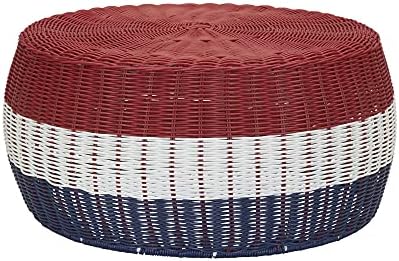 Household Essentials Red, White & Blue Resin and Iron Low Table