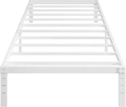 Cieemine 12 Inch Twin XL Bed Frames, Heavy Duty Metal Bed Frame Twin XL, No Box Spring Needed, Easy Assembly, Noise-Free, White