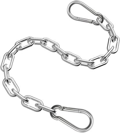 Heavy Duty Stainless Steel Chain, Hanging Safety Link Chain Fitness Chain Weight Lifting Chains with Carabiners for Home Gym Hammock Swing Hanging Chair Punching Bags