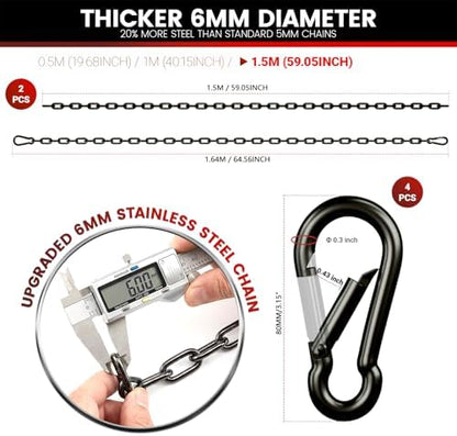 67" Hanging Swing Chain,1000 lb Capacity,6 mm 304 Stainless Steel
