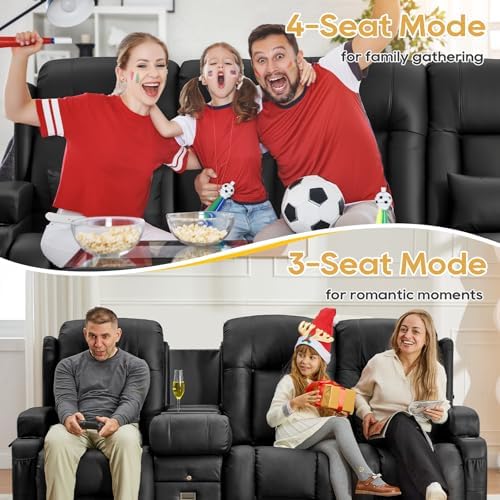 IPKIG Power Loveseat Recliner Sofa with Flip Back Console, 89" - 4 Seat