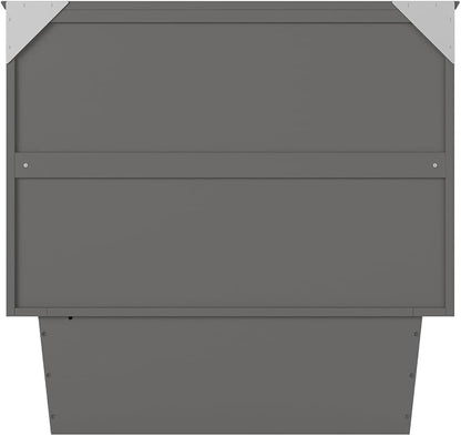 AFI, Nantucket Twin Murphy Bed Chest with Mattress, Storage Drawer and Built-In USB Charger, Grey