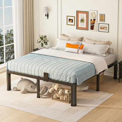 Yitong Angel 14 inch California King Bed Frame with Round Corner Legs Mattress Slide Stopper,3500 lbs Heavy Duty Metal Platform,Steel Slat Support,No Box Spring Needed,Easy Assembly,Noise Free