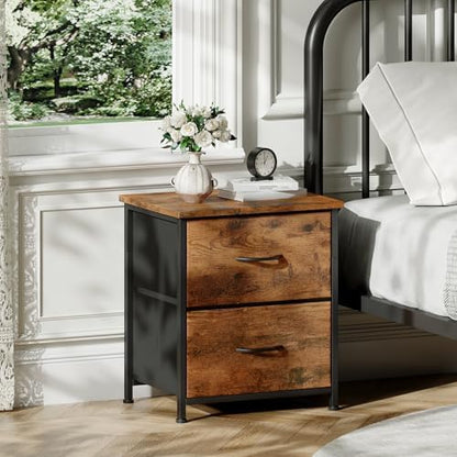 Somdot Night Stand with 2 Drawer, Small Nightstand End Table, Bedside Table
