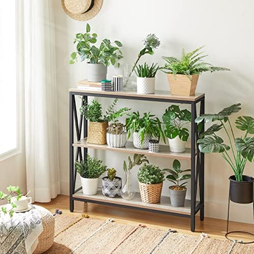 MAHANCRIS 31.5" Sofa Table, Industrial Console Table, 3-Tier Entryway Table