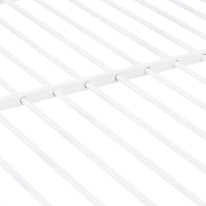 EMKK Metal Bunk Bed Full Over Full with Safety Guardrails,Bedframe,Bunk Beds for Dorm,Bedroom,Guest Room,Heavy Duty Metal Slats, Noise Free, No Box Spring Needed, White