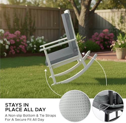 Outdoor Chair Cushions 20x20 Inch, Set of 6, Dark Grey