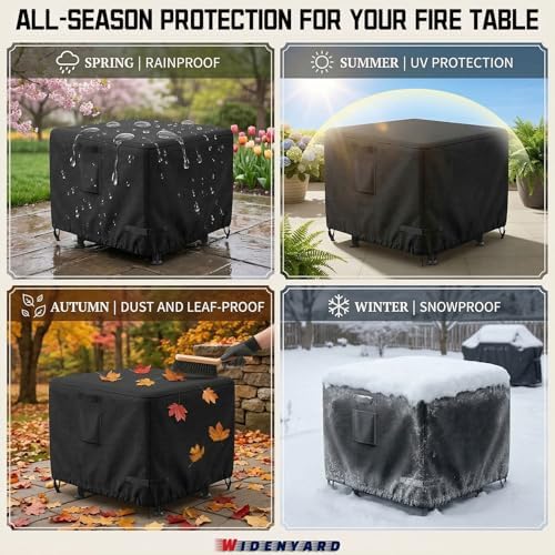 Square Fire Pit Table Cover 32x32x25 inch, Heavy Duty, Waterproof