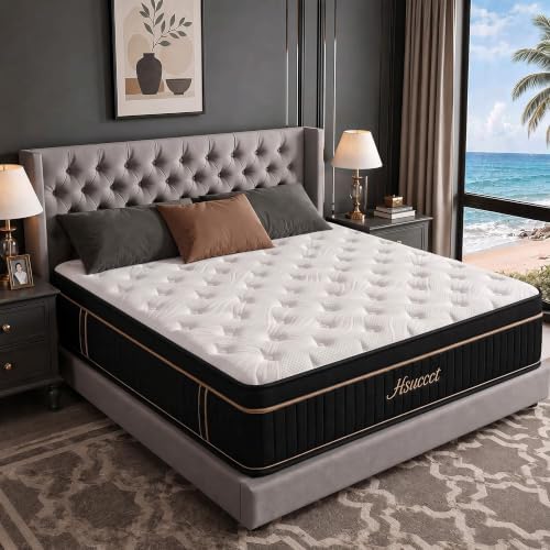 King 12 Inch Hybrid Mattress in a Box, Medium Firm,7-Zone Coils, 80" x 76"