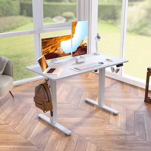 Kingant Standing Desk, 55x24 Inch Electric Height Adjustable Computer Desk