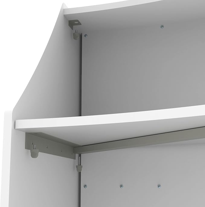 Linea Italia Curved Modern Office Desk Easy to Assembly 2 Panel Reception Counter for Lobby, Salon, 124" x 49", White