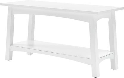 Craftsbury 36-Inch Solid Wood Entryway Bench with Storage Shelf – Easy Assembly Small Seating Bench for Hallway, Living Room, or Foyer by Alaterre Furniture (White)