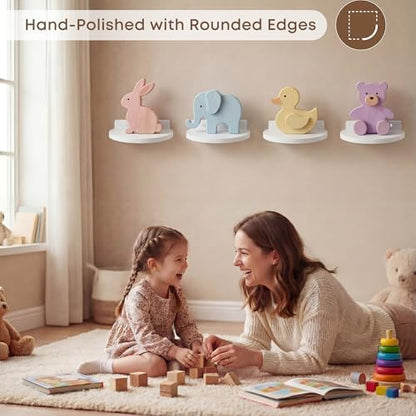 Round Small Floating Shelf,Small Wall Shelves,Mini Speaker Shelf Wood
