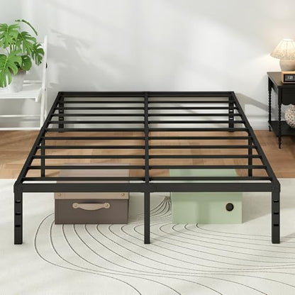 Metal Platform Bed Frame Queen Size, 14 Inch Height with Heavy Duty Steel Support, No Box Spring Needed, Easy Assembly and Underbed Storage,Black