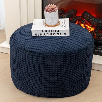 Asuprui Pouf Ottoman Foot Rest, Stuffed Round Foot Stools Ottoman,20x12 in