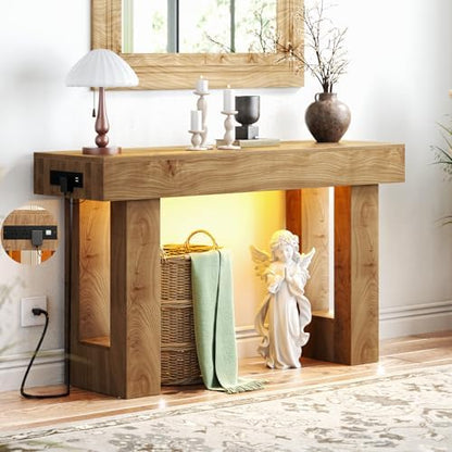 Unikito 47" Entryway Table with Sensor Light & AC Outlets with USB-C Ports
