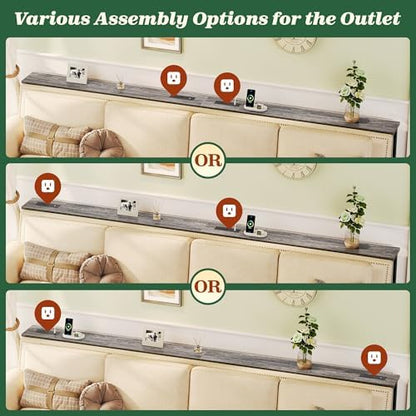 SUPERJARE 102.4 inch Narrow Behind Couch Table -AST044H