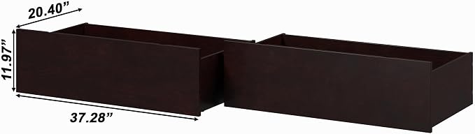 AFI Twin/Full Under Bed Storage Drawers (Set of 2), Espresso