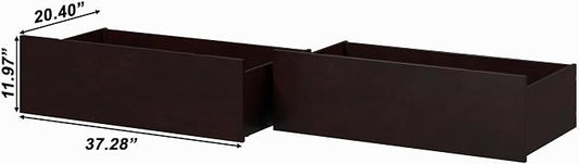 AFI Twin/Full Under Bed Storage Drawers (Set of 2), Espresso