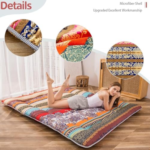 MAXYOYO Japanese Floor Mattress 4" Thick Full Size Foldable Futon Mattress