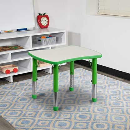 EMMA + OLIVER Green Adjustable Height Activity Table
