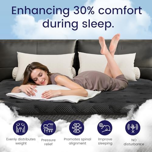 (High-End Upgraded) Luxury 18 Inch King Size Hybrid Mattress in a Box