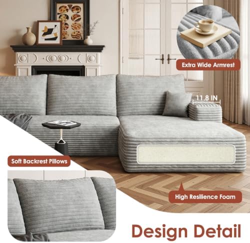 Boneless Couch, Sectional Cloud Couch Sofa for Living Room