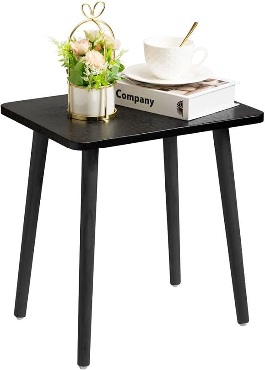 FORAOFUR Side Table, Modern Accent End Table with Wooden Legs, Easy to Assemble Mini Living Room Table for Sofa Bedroom, Minimalist Black Furniture for Small Apartments and Limited Spaces | Minimalist black wood legs, fits sofa/bedroom/living, compact,...