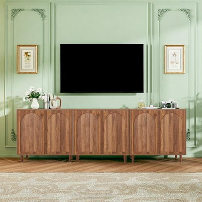 31.5” Walnut Sideboard Buffet Cabinet with Storage Set of 3