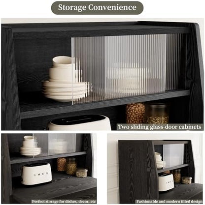 Dining Table Set for 6, Extendable 86.6" with Storage