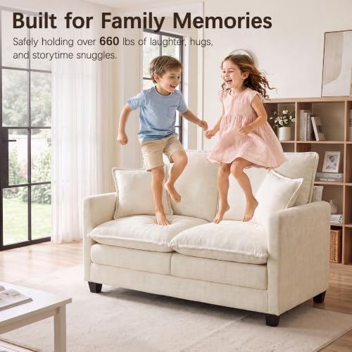 52" Loveseat Sofa, Cloud Love Seat Small Couches for Living Room