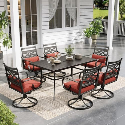 Sophia & William Patio Dining Set, Steel, Swivel Chairs, E-Coated
