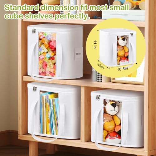 ANROYE 2PCS Toy Storage Bins with Lids, Foldable Cube Container for Blocks