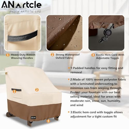Adirondack Chair Covers 2 Pack, (30W x 34D x 36H inches),Beige